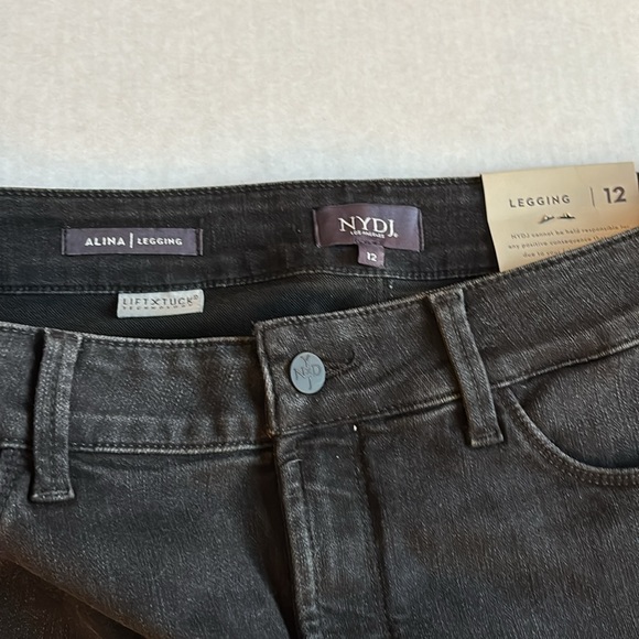 Not your daughters jeans NYDJ Uplift Alina Jean Legging denim black sz 12 NEW - Picture 5 of 8